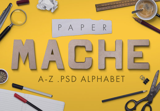 Paper Mache Illustrated Alphabet Set