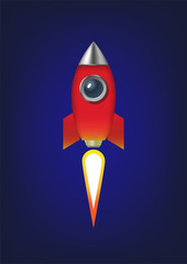web vector illustration of a rocket in space 