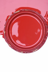 Paint Blot with Can Lid on White Background