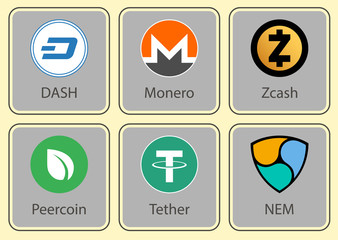 Crypto currency. Character collection of crypto currency.