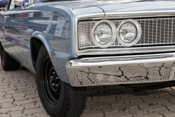 Front detail of American classic car