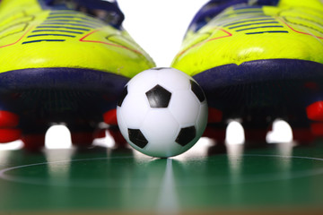soccer shoes and soccer ball