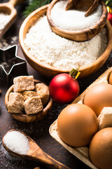 Ingredients for cooking christmas  baking
