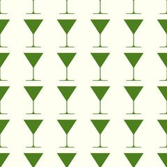 Wineglasses vector illustration on a seamless pattern background
