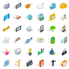 Specific icons set, isometric style