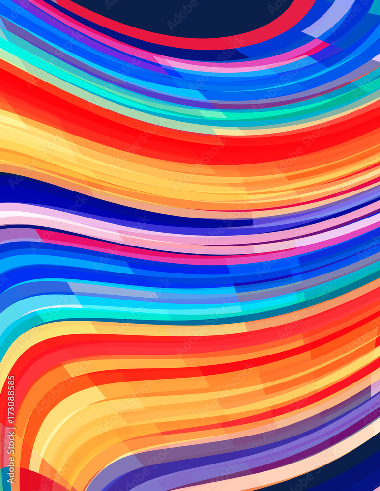 Poster abstract bright colors striped background. vivid vector graphic pattern