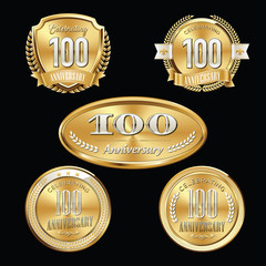 Anniversary Badges. Premium set of 100th Anniversary badges.
