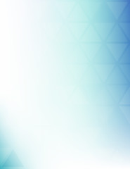 Abstract blue and turquoise pattern with transparent triangles. Subtle vector graphic background