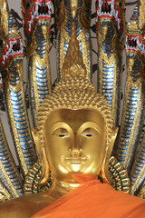 Golden Buddha taking the earth to witness. Wat Pho - Wat Phra Chettuphon. 1788. Bangkok.