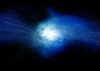 Stars, dust and gas nebula in a far galaxy