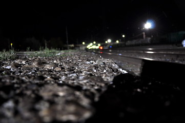 rails, railway ,asphalt