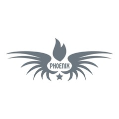 Phenix wing logo, simple gray style