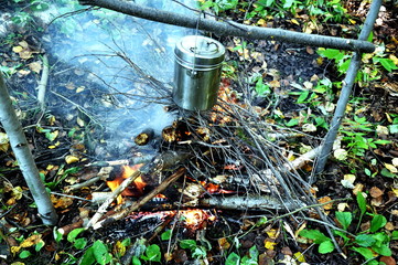Fototapeta premium tea on the fire