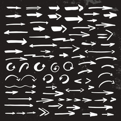 Set of hand drawn arrows. Vector illustration.