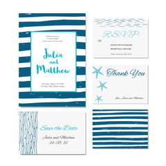 Naklejka premium Wedding invitation, thank you, save the date, baby shower, menu,