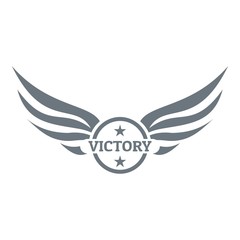 Win wing logo, simple gray style