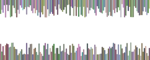 Geometrical banner background template design - horizontal vector graphic from vertical rounded stripes on white background