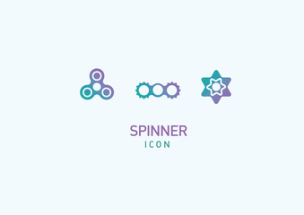 Design Linear multicolored icons of fidget spinners