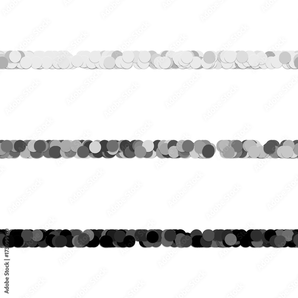 Poster repeatable abstract circle pattern text dividing line design set - vector graphic elements from grey