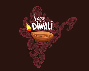 India. Diwali holiday. Vector illustration.