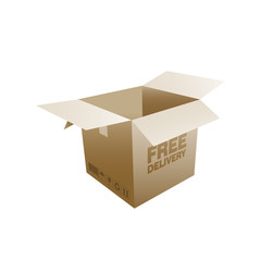 Open free delivery parcel box vector illustration