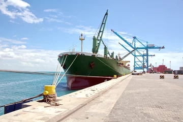 Photo sur Aluminium Porte Атлантический океан, порт Pecem, Brazil, виды акватории ,причалов и грузового комплекса   