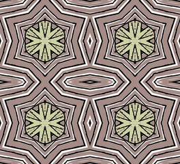 Seamless striped vector pattern. Vintage colored decorative repainting background with tribal and ethnic motifs. Abstract geometric roughly hatched shapes colored with hand drawn brush stokes.