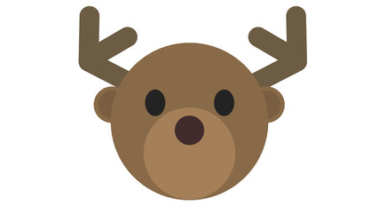 Cute festive reindeer icon 
