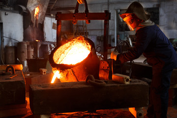 Metallurgical plant, hot metal casting.