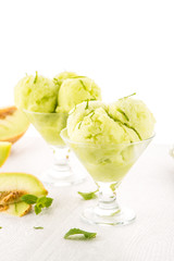 Melon flavored ice-cream