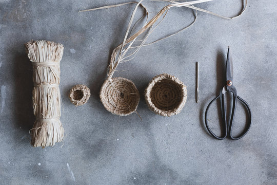 Tools for making small baskets - horizontal