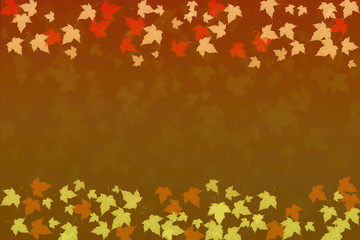 autumn brown background with maple scatter leaves