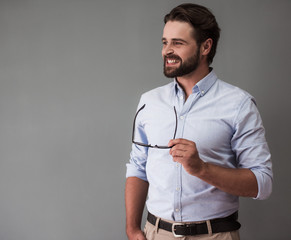 Handsome bearded businessman