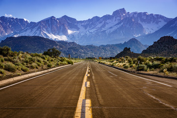 Road to the Sierra Nevada Mountains