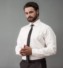 Handsome bearded businessman