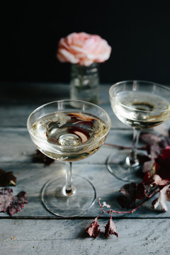 Two glasses of white wine