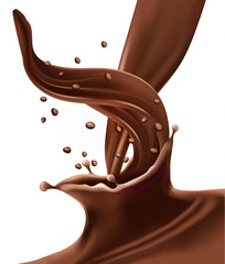 Splash of Chocolate. Vector.