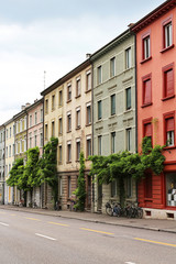 Fototapeta na wymiar colored houses - Basel - Switzerland