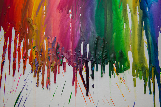 Melted crayon drips