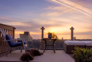 Sunset on the roof - Stock photo