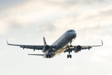 passenger plane taking off composition photography
