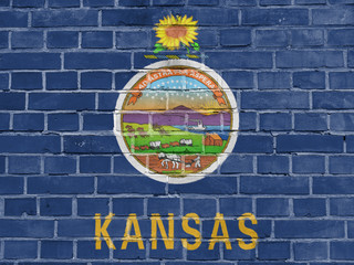 US States Concept: Kansas Flag Wall Background Texture