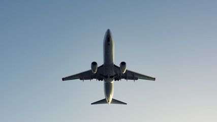 passenger airplane taking off composition photography