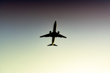 passenger airplane taking off composition photography