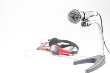 Microphone white background.