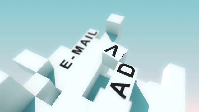 Web Advertising words animated with cubes