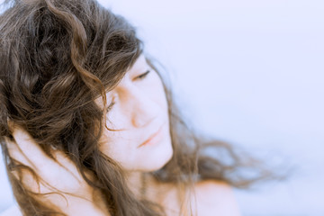 beautiful young woman close up portrait