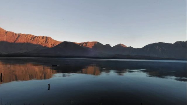Timelapse inside Segara Anak Lake, Mount Rinjani, Indonesia.
