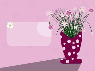 card scene with vase and flowers