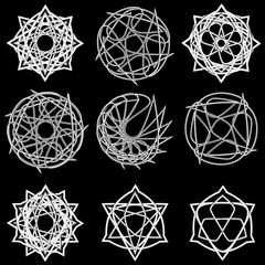 Symbols and symmetrical geometric pattern vector EPS10